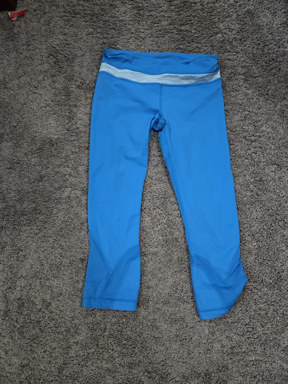 lululemon athletica Bright Blue Swim Tights with Light Gray Waistband